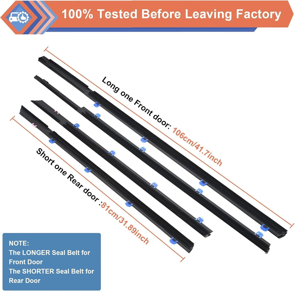 Window Moulding Trim Weatherstrip Fit for Honda Vehicle 2012-2015 Civic