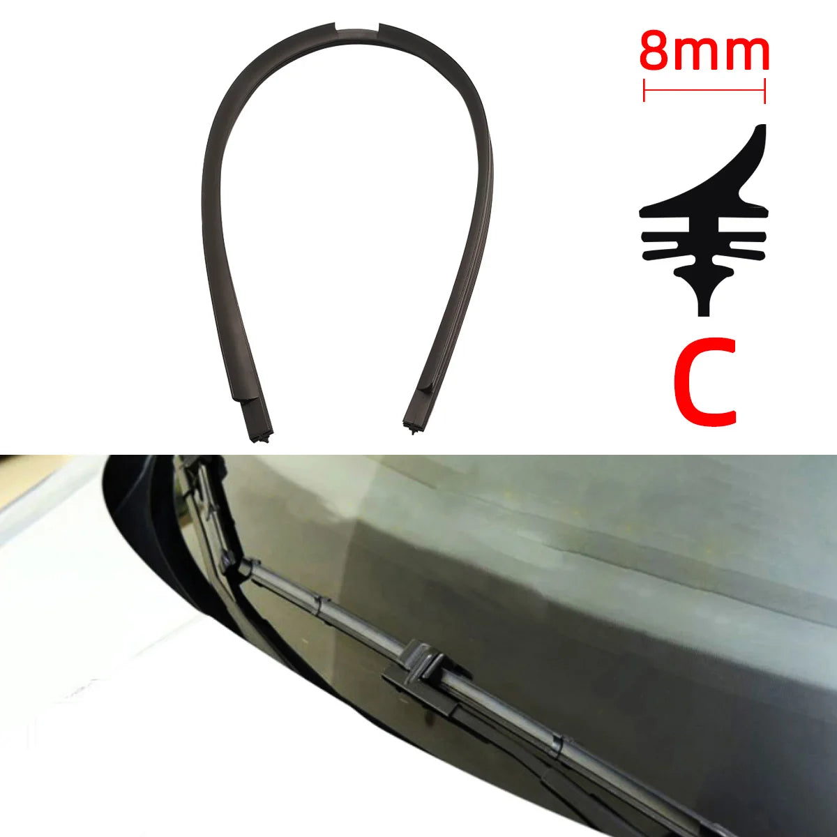 Auto Car All Seasons Windshield Wiper Blades Refills Natural Rubber Strips Wiper Blade Replacement Parts All Types Fit 14'- 32'