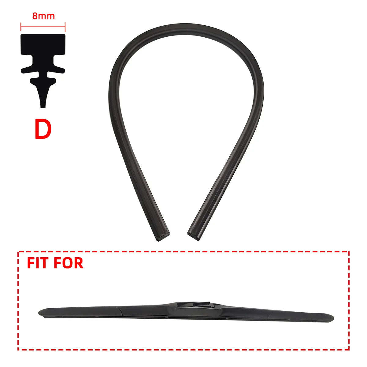 Auto Car All Seasons Windshield Wiper Blades Refills Natural Rubber Strips Wiper Blade Replacement Parts All Types Fit 14'- 32'