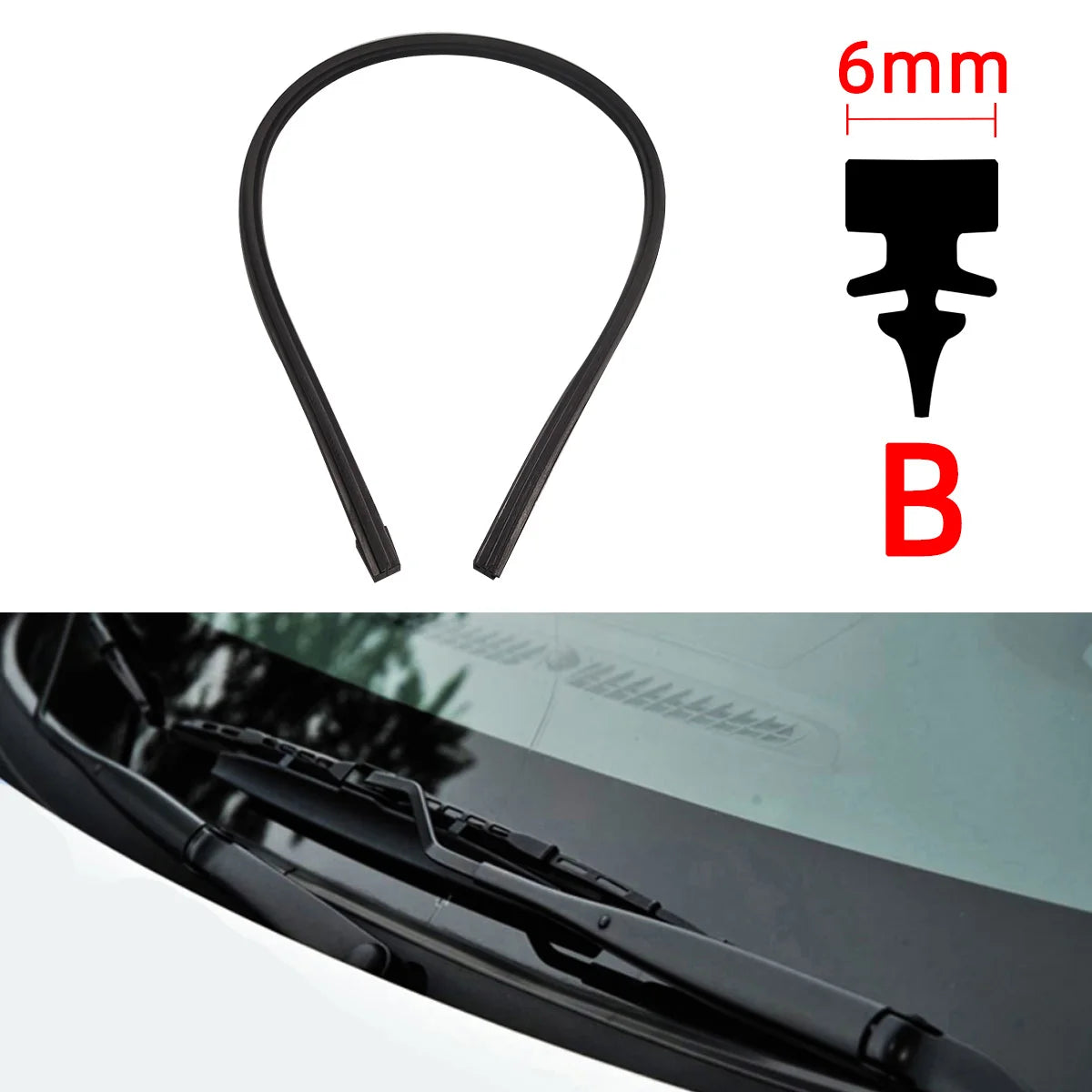 Auto Car All Seasons Windshield Wiper Blades Refills Natural Rubber Strips Wiper Blade Replacement Parts All Types Fit 14'- 32'