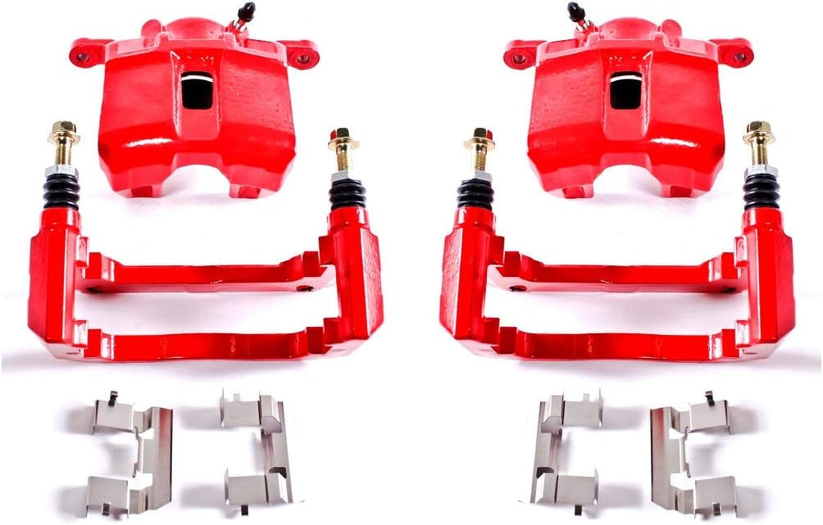 Front Red Powder Coated Brake Caliper Pair for Acura CL 2001-03 |RL 1999-04 |TL 1999-08 |TSX 2004-14 |Honda Accord 2003-12 - High-Temp Brake Caliper Upgrade, S2584