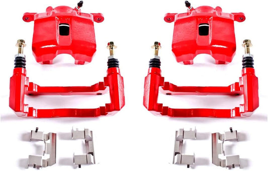 Front Red Powder Coated Brake Caliper Pair for Acura CL 2001-03 |RL 1999-04 |TL 1999-08 |TSX 2004-14 |Honda Accord 2003-12 - High-Temp Brake Caliper Upgrade, S2584