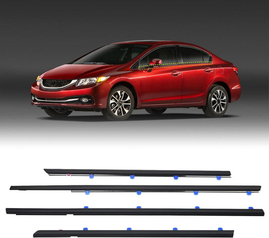Window Moulding Trim Weatherstrip Fit for Honda Vehicle 2012-2015 Civic