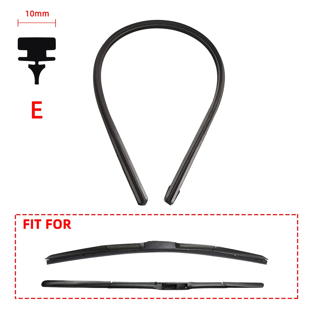 Auto Car All Seasons Windshield Wiper Blades Refills Natural Rubber Strips Wiper Blade Replacement Parts All Types Fit 14'- 32'