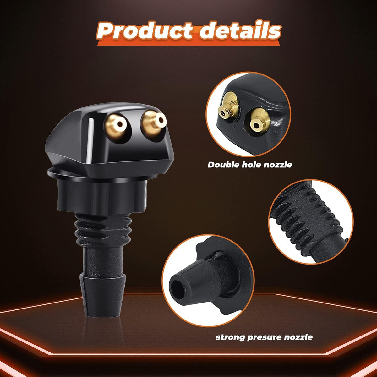 9 Pcs Front Windshield Washer Nozzles Kit