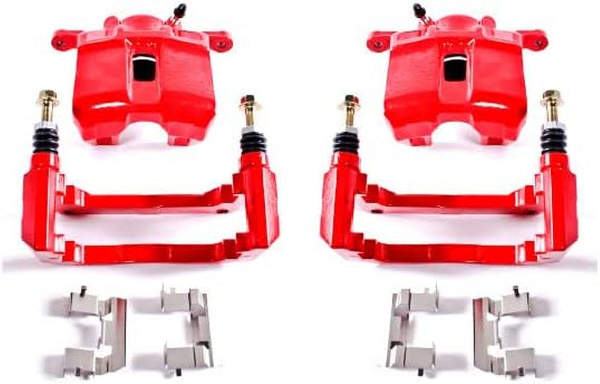 Front Red Powder Coated Brake Caliper Pair for Acura CL 2001-03 |RL 1999-04 |TL 1999-08 |TSX 2004-14 |Honda Accord 2003-12 - High-Temp Brake Caliper Upgrade, S2584