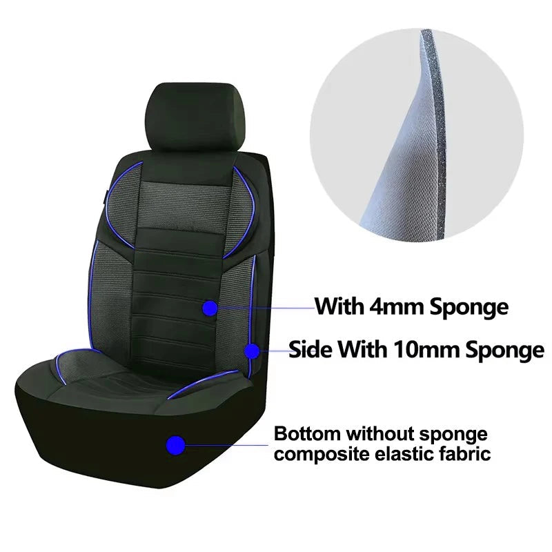Universal 4Mm Car Seat Covers Luxury Sponge Style Fit for Most Car Suv Truck Sport Design Seat Covers for Car Seat